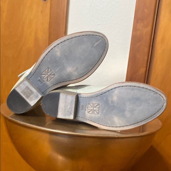 Pantanetti Leather Cowboy Boots Ankle Cream Iridescent Heeled Buckle Italian - Picture 7 of 16